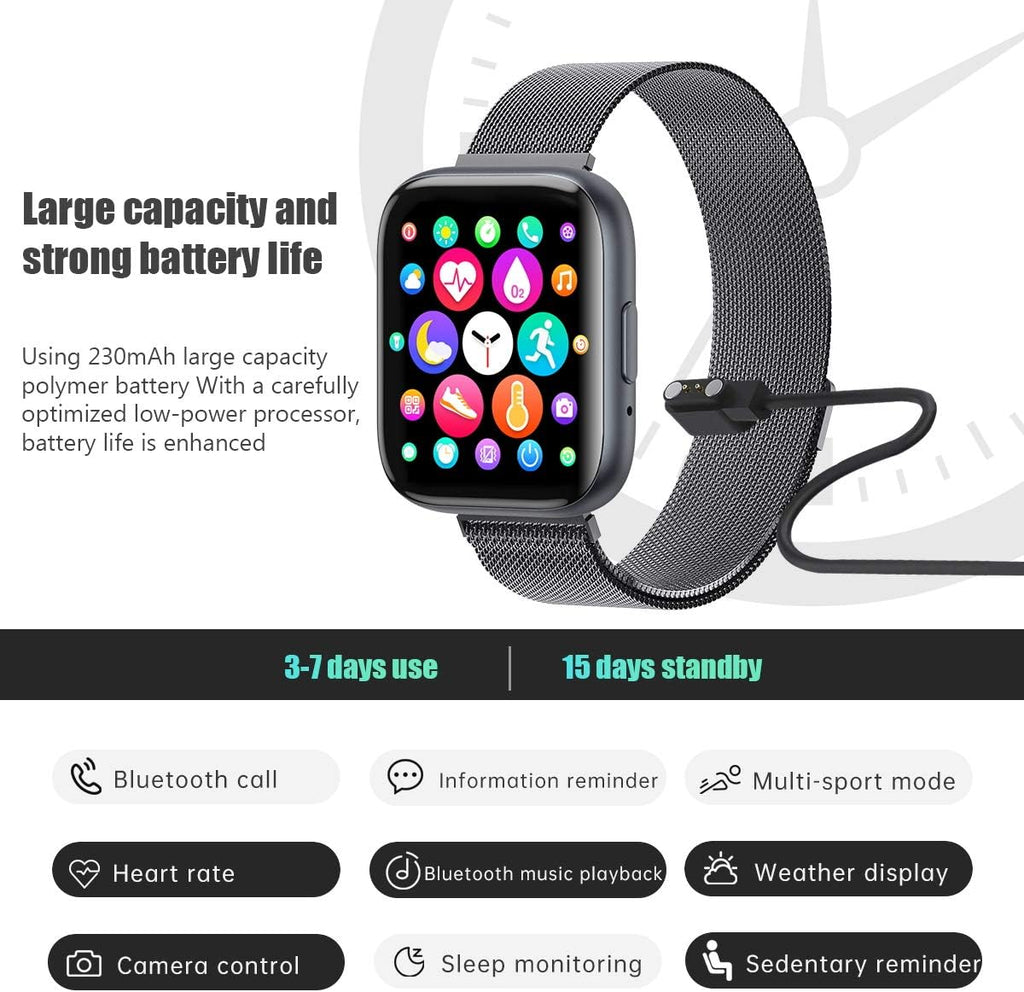 Smart Watch for Android Phones/Ios Phone, Fitness Tracker Watches for Men/Women, Blood Pressure Watch Heart Rate Monitor Smart Watches for Women, Digital Watch and Step Counter…