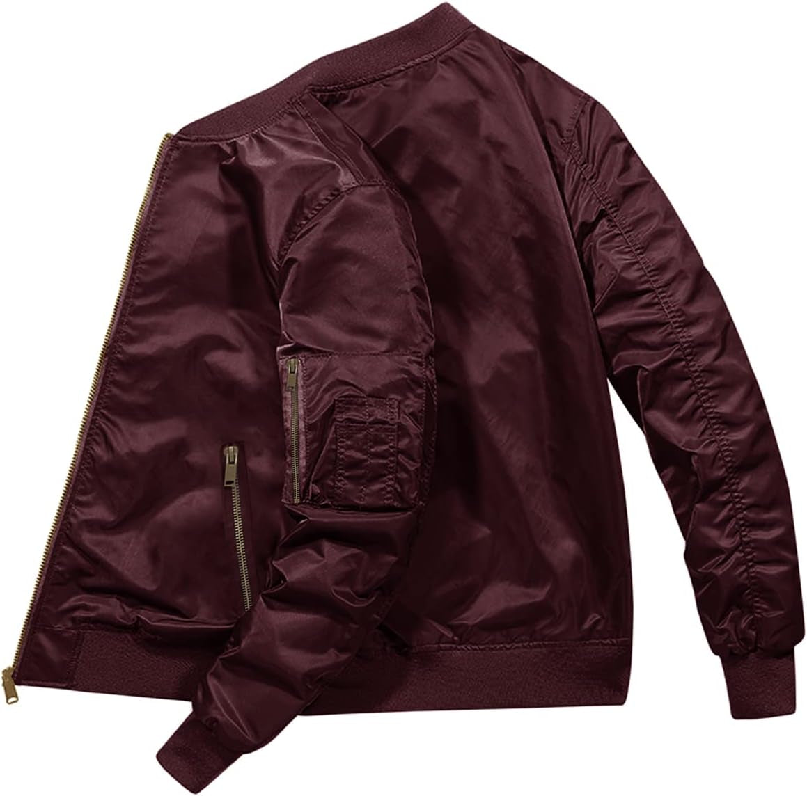 Men'S Lightweight Jacket Winter Warm up Jacket Thick Full Zip Jacket Coat Bomber Varsity Jacket Windbreaker