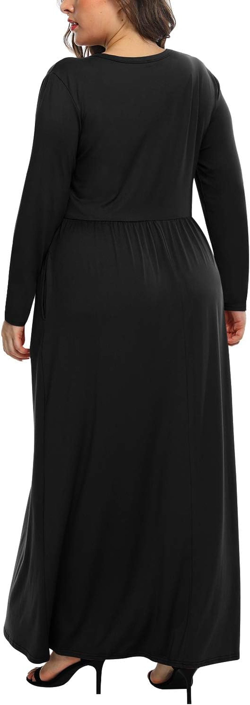 Women'S plus Size Maxi Dresses for Curvy Women Long Sleeve Casual Dress
