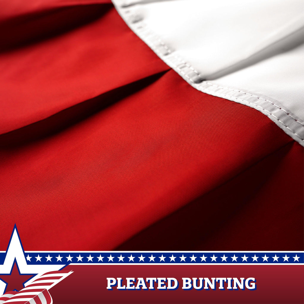 2 Pack: USA Pleated Fan Flag 3X3 Feet Star Center Quarter Circle Embroidered Polyester Stars and Stripes