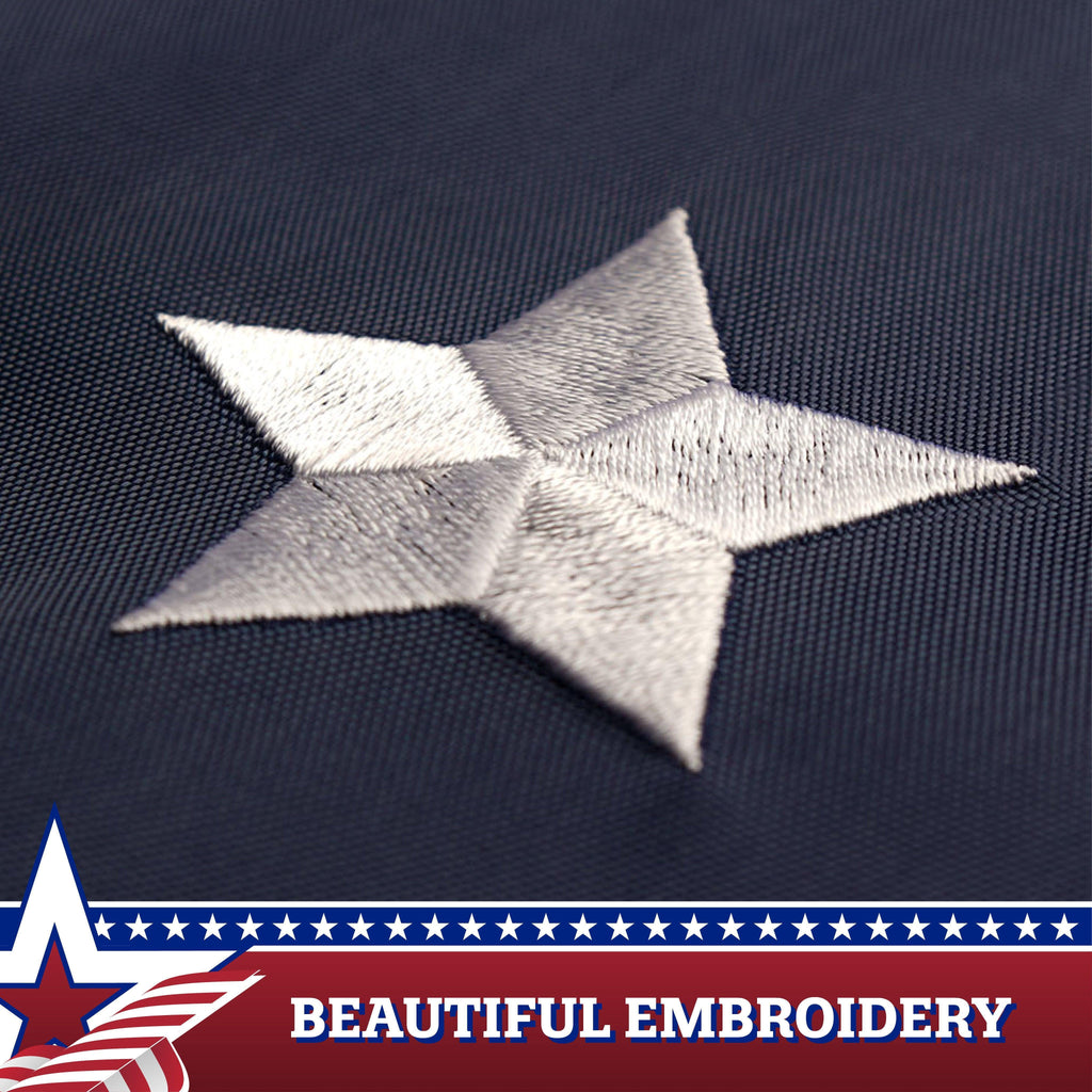 2 Pack: USA Pleated Fan Flag 3X3 Feet Star Center Quarter Circle Embroidered Polyester Stars and Stripes