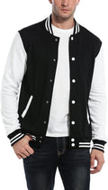Men'S Fashion Varsity Jacket Causal Slim Fit Cotton Letterman Baseball Bomber Jackets