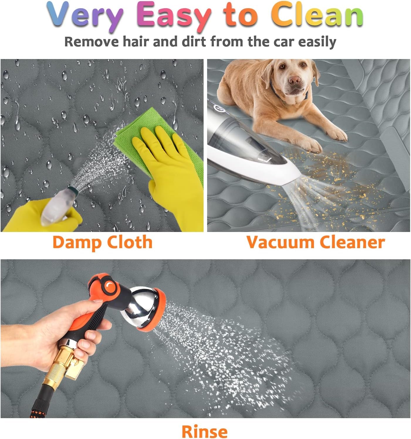 Waterproof Dog Car Seat Cover for Back Seat - Scratch Proof & Nonslip Backing & Bench Seat Cover, Quilted, Padded, Durable Pet Seat Protector for Cars Trucks and Suvs