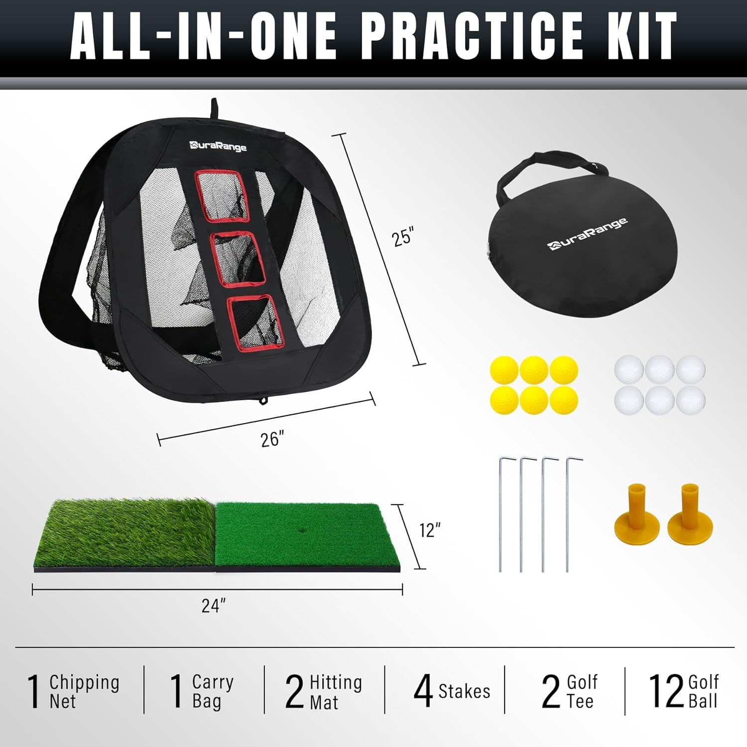 Pop-Up Golf Chipping Net - Ultimate Target Training Chip Aids for Precision & Distance, Outdoor | Indoor Practice, Golfer Gift