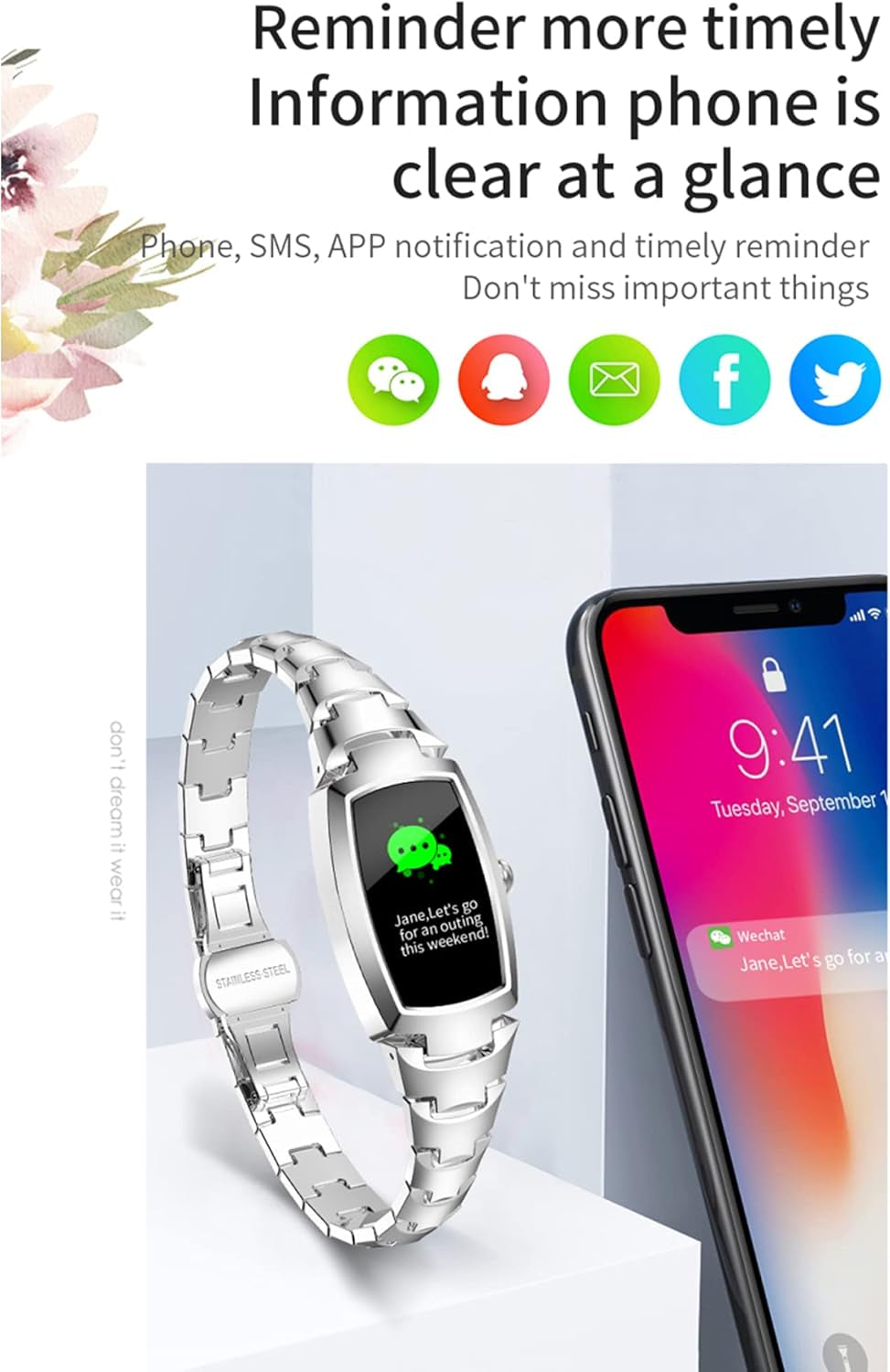 Smart Watch for Women, Smartwatch for Android and Ios Phones Waterproof Fitness Tracker with Blood Pressure Heart Rate Blood Oxygen Sleep Monitor Message Notification Sport Pedometer for Women