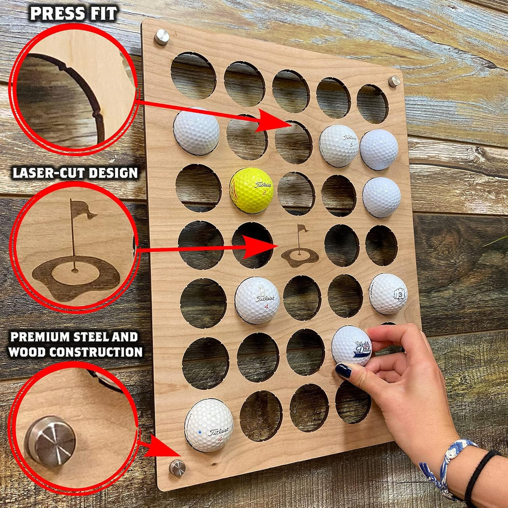 Golf Ball Display Holder Collector’S Case Holds 39 Golf Balls Wall Mount Decor