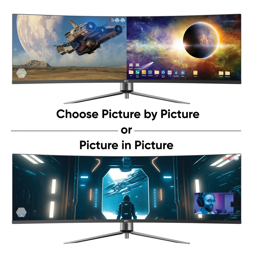 49" 3840 X 1080P Curved Dual FHD Gaming Monitor, Black, 100133225