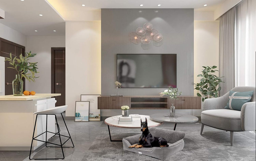 Rectangle Dog Bed Dog Beds for Small Dog Medium Dog Large Dog Washable Sleep Warm Dog Bed with Anti-Slip Bottom (X-Large, Grey)