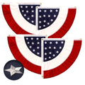 2 Pack: USA Pleated Fan Flag 3X3 Feet Star Center Quarter Circle Embroidered Polyester Stars and Stripes