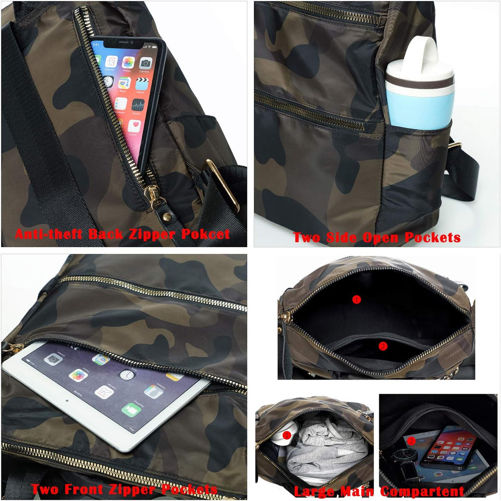 Women Nylon Backpack Purse Handbags and Shoulder Bag College Bookbags anti Theft Travel Purses Casual Daypack