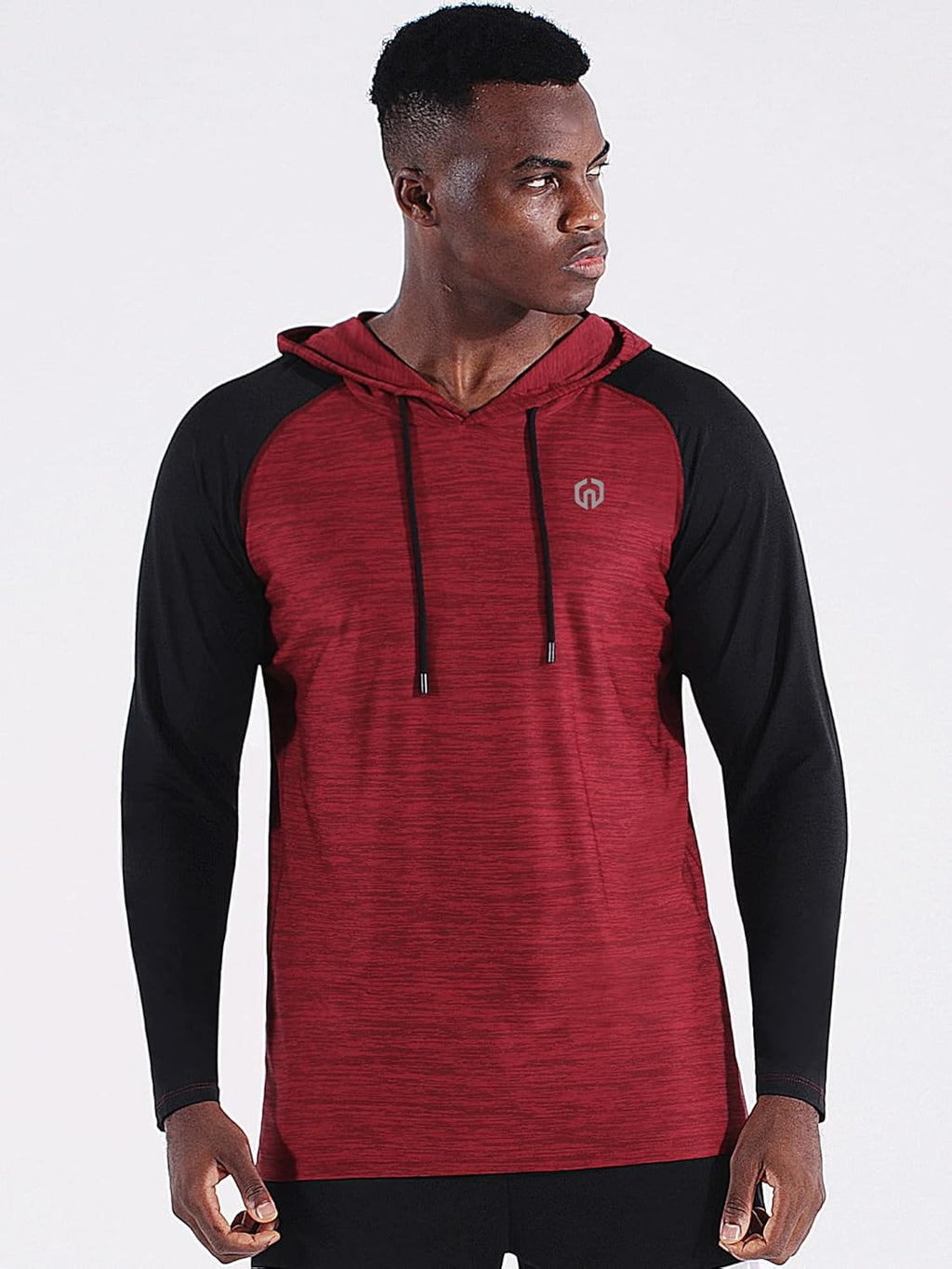 Men'S Dry Fit Athletic Shirt Workout Running Long Sleeve Shirts with Hoods