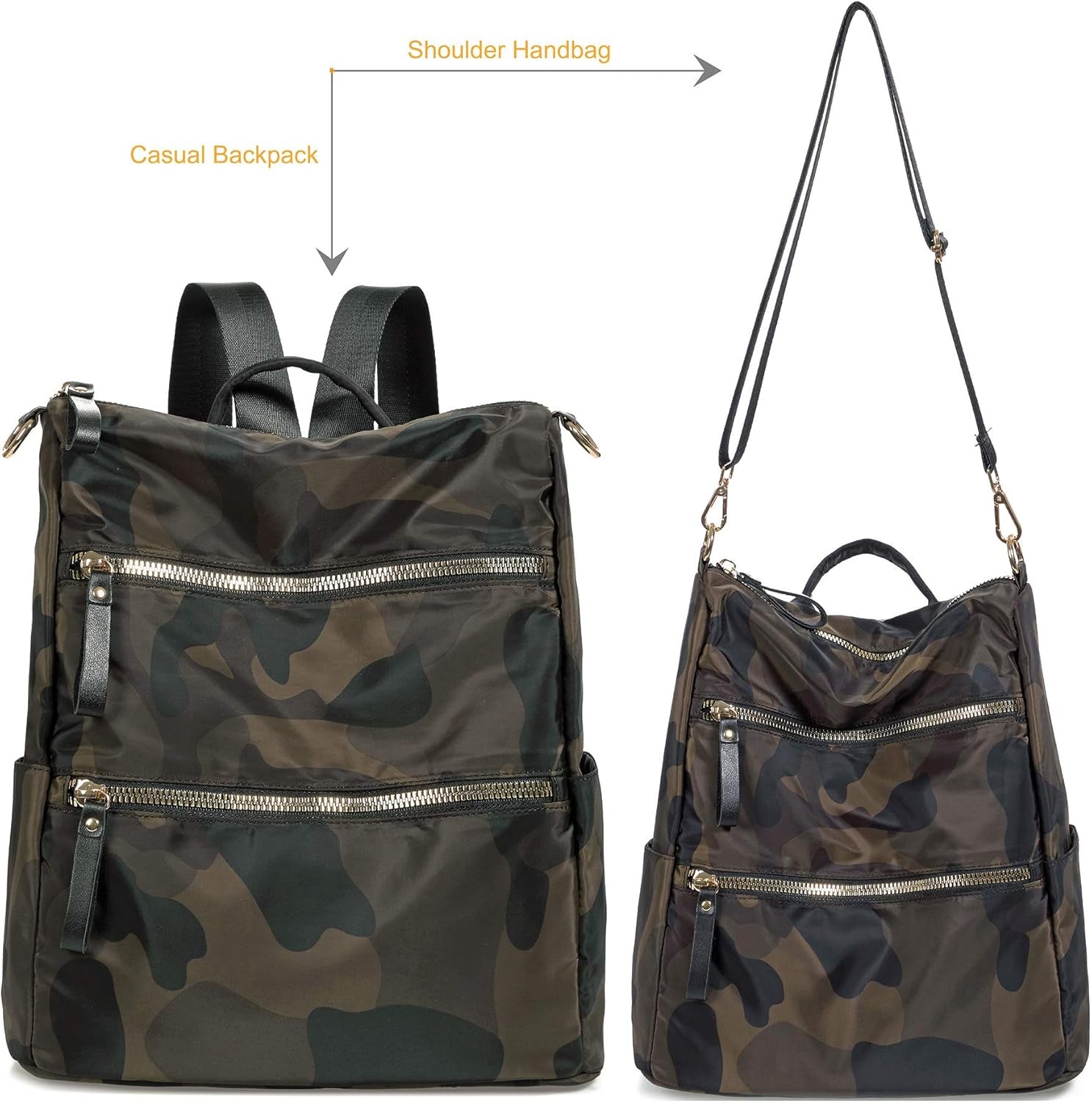 Women Nylon Backpack Purse Handbags and Shoulder Bag College Bookbags anti Theft Travel Purses Casual Daypack