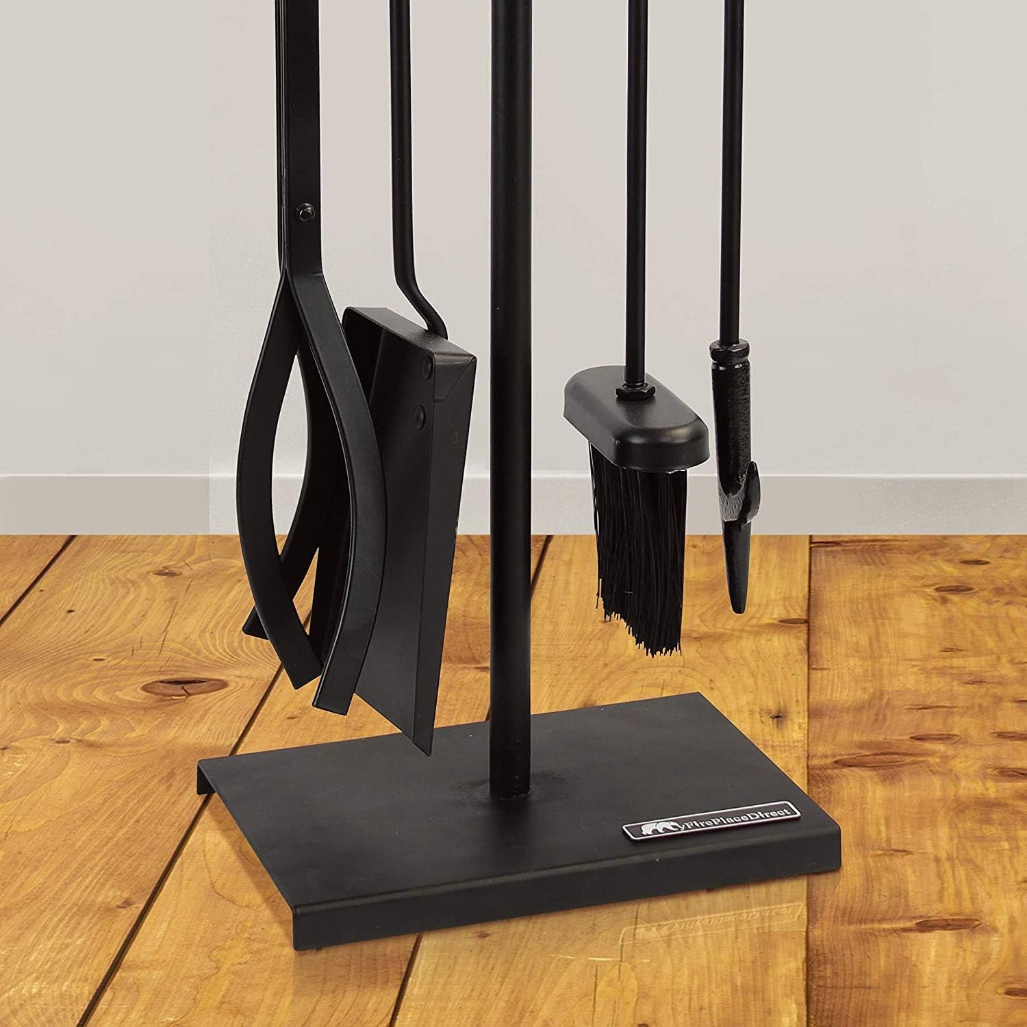 5 Pieces Fireplace Tools Sets Strength Wrought Iron Indoor Outdoor Fire Place Toolset Hearth Accessories Kit with Fireplace Brush, Fire Poker, Fireplace Shovel, Firewood Tong