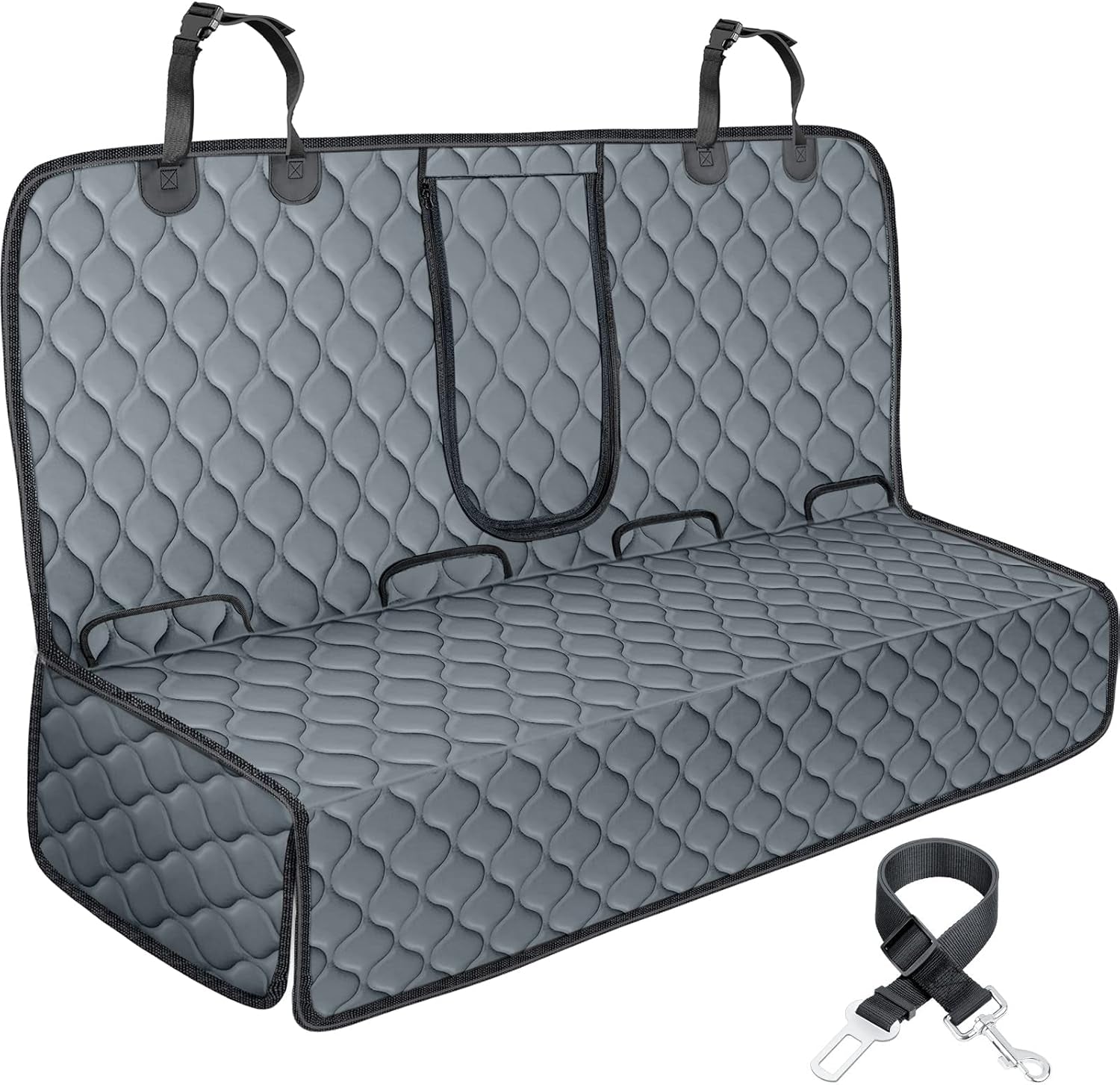 Waterproof Dog Car Seat Cover for Back Seat - Scratch Proof & Nonslip Backing & Bench Seat Cover, Quilted, Padded, Durable Pet Seat Protector for Cars Trucks and Suvs